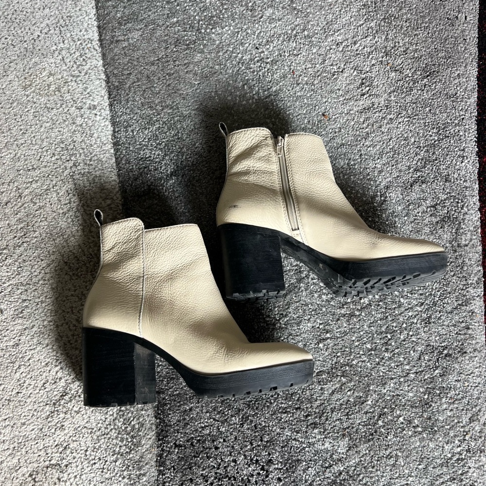 Lucky Brand Leather Worrin Heeled Boots